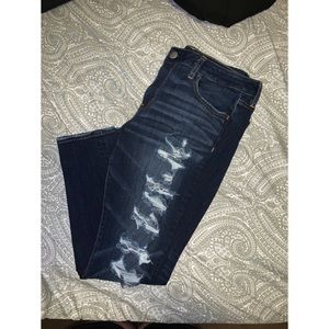 american eagle ripped dark wash jeans